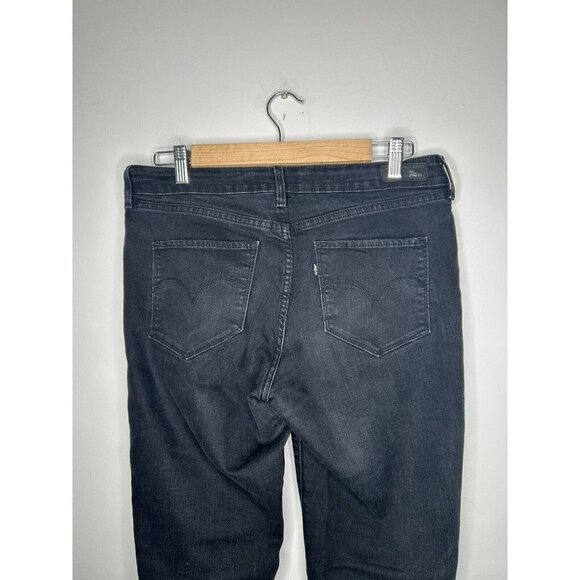 Levi's Women's Bold Curve Black Denim Mid Rise Straight Jeans Size 10/30 - Picture 7 of 10